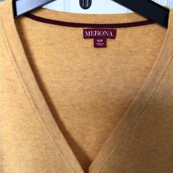 Merona Yellow Mustard V Neck Cardigan size S - Picture 3 of 3